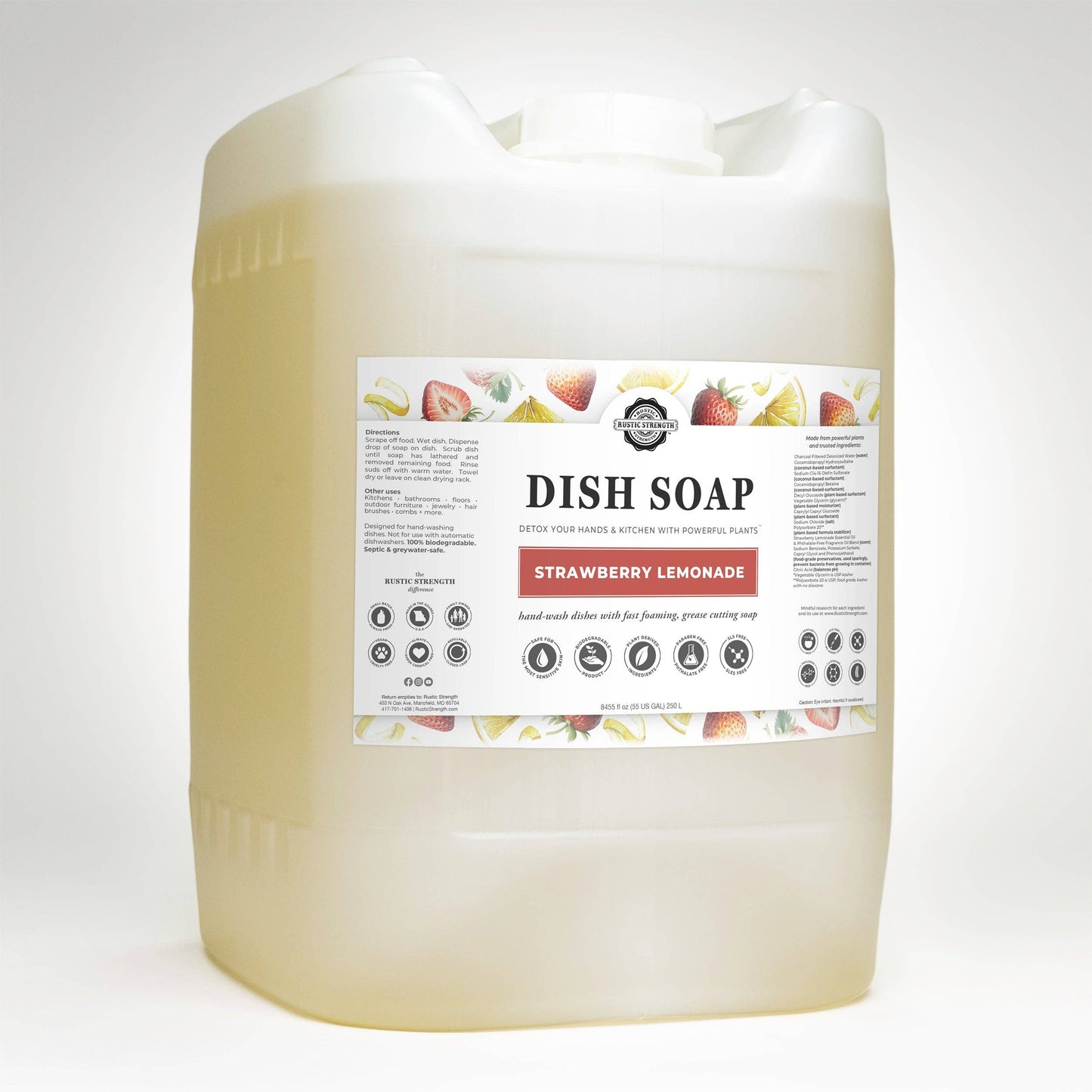 Rustic Strength - Dish Soap - Summer Scents: Crystal Creek / 1 gallon glass jug