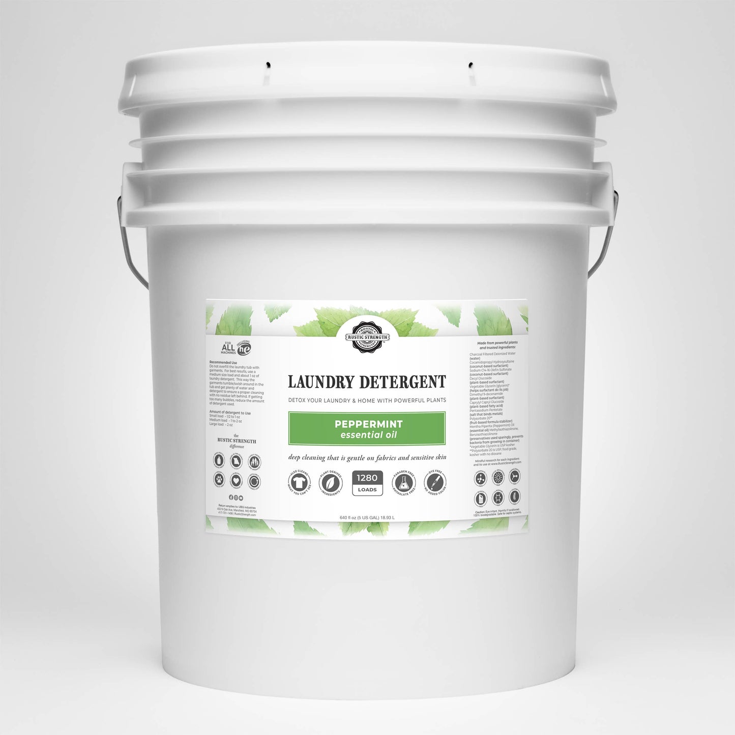 Rustic Strength - Truly Hypoallergenic Laundry Detergent | Non-Toxic for Skin: Hypoallergenic (Unscented) / Gallon Glass Jug