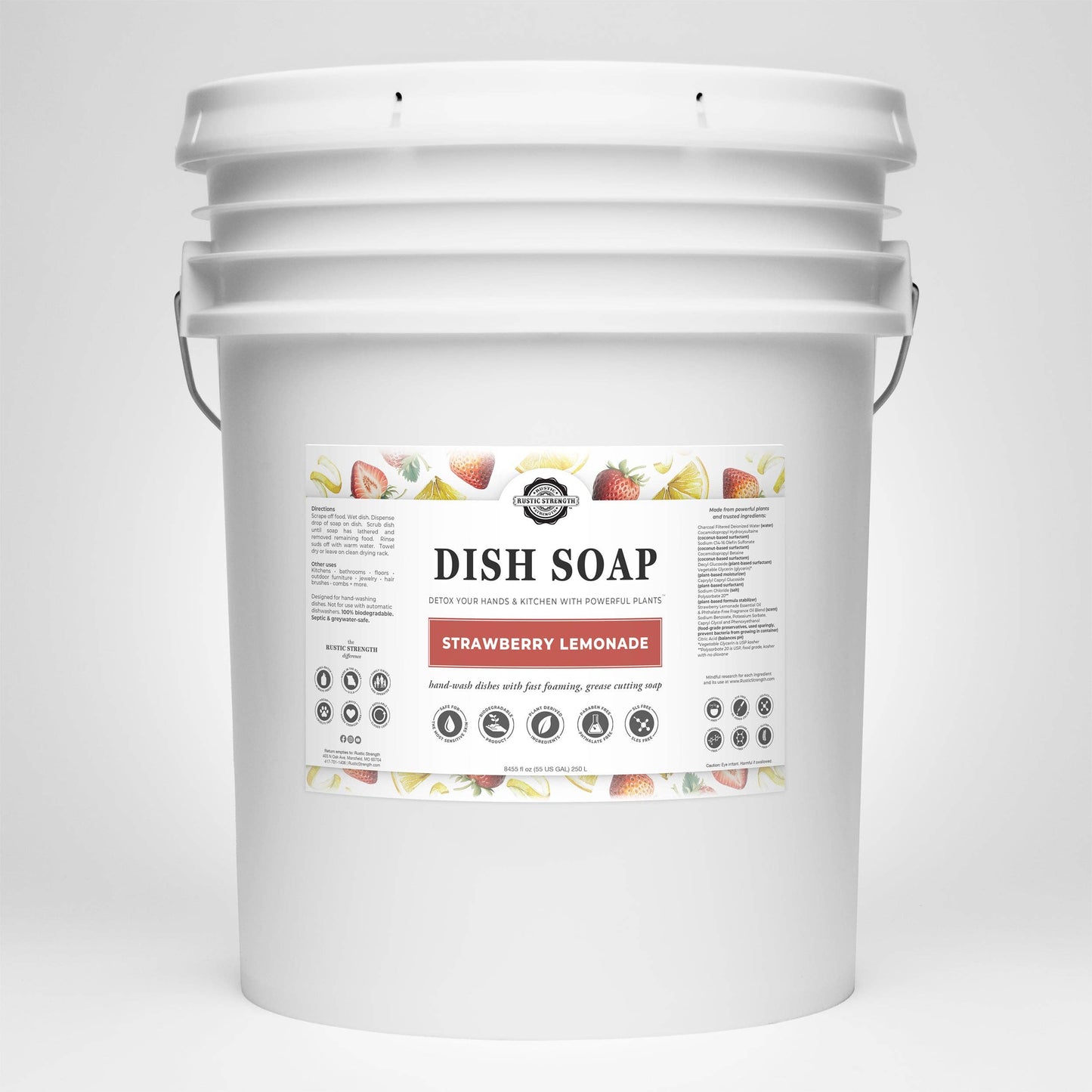 Rustic Strength - Dish Soap - Summer Scents: Crystal Creek / 1 gallon glass jug