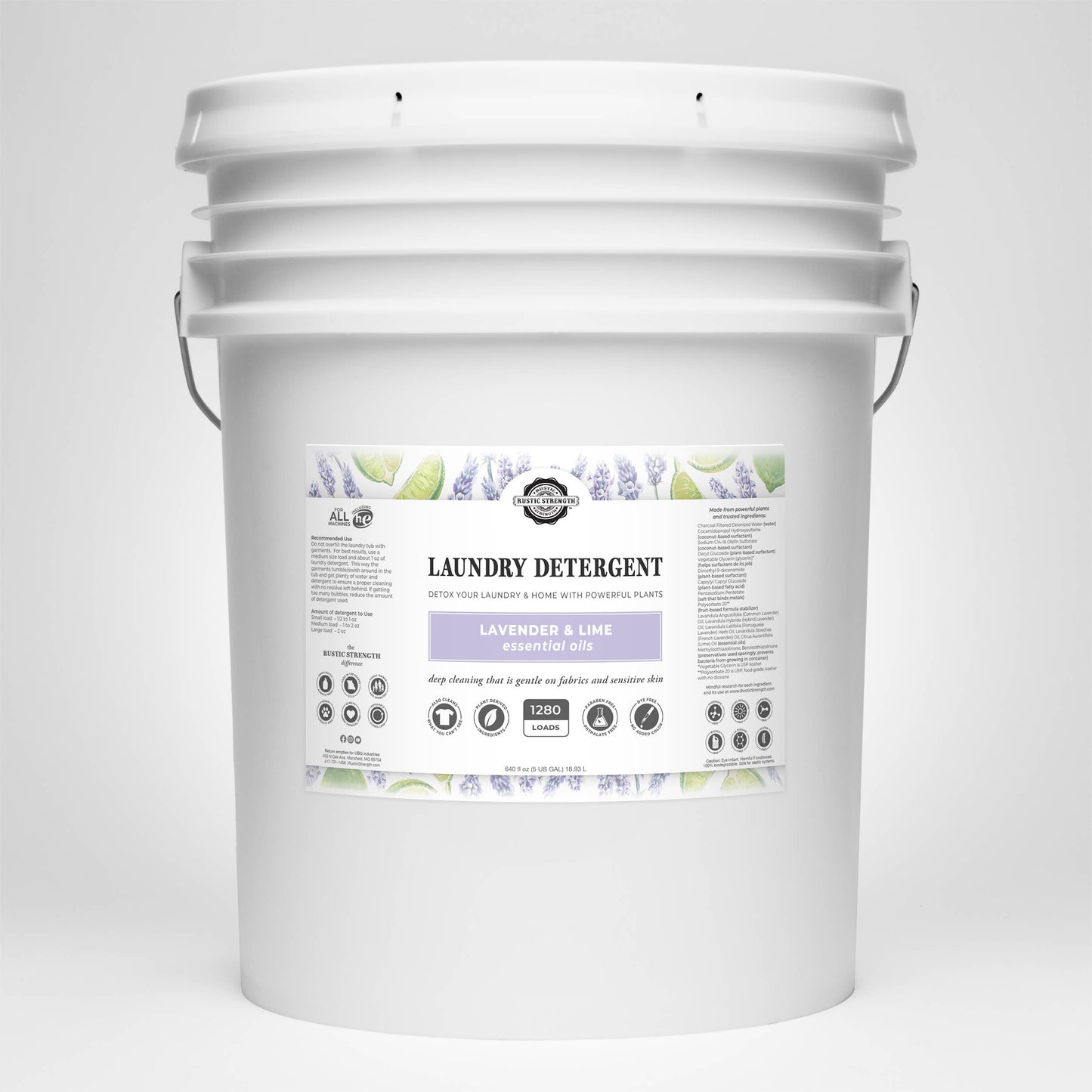 Rustic Strength - Truly Hypoallergenic Laundry Detergent | Non-Toxic for Skin: Hypoallergenic (Unscented) / Gallon Glass Jug