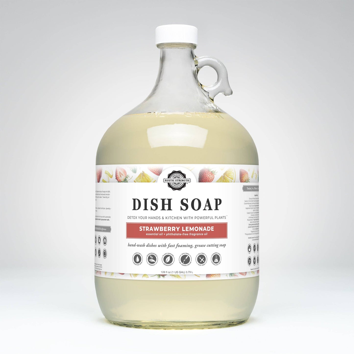 Rustic Strength - Dish Soap - Summer Scents: Crystal Creek / 1 gallon glass jug