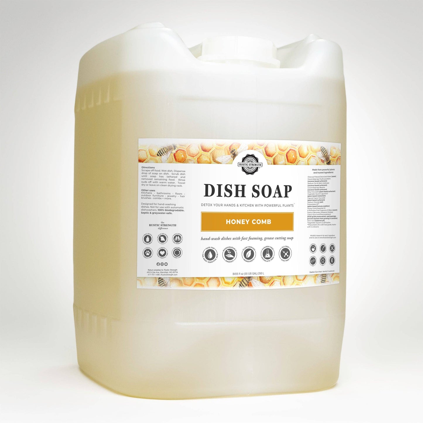 Rustic Strength - Dish Soap - Summer Scents: Crystal Creek / 1 gallon glass jug