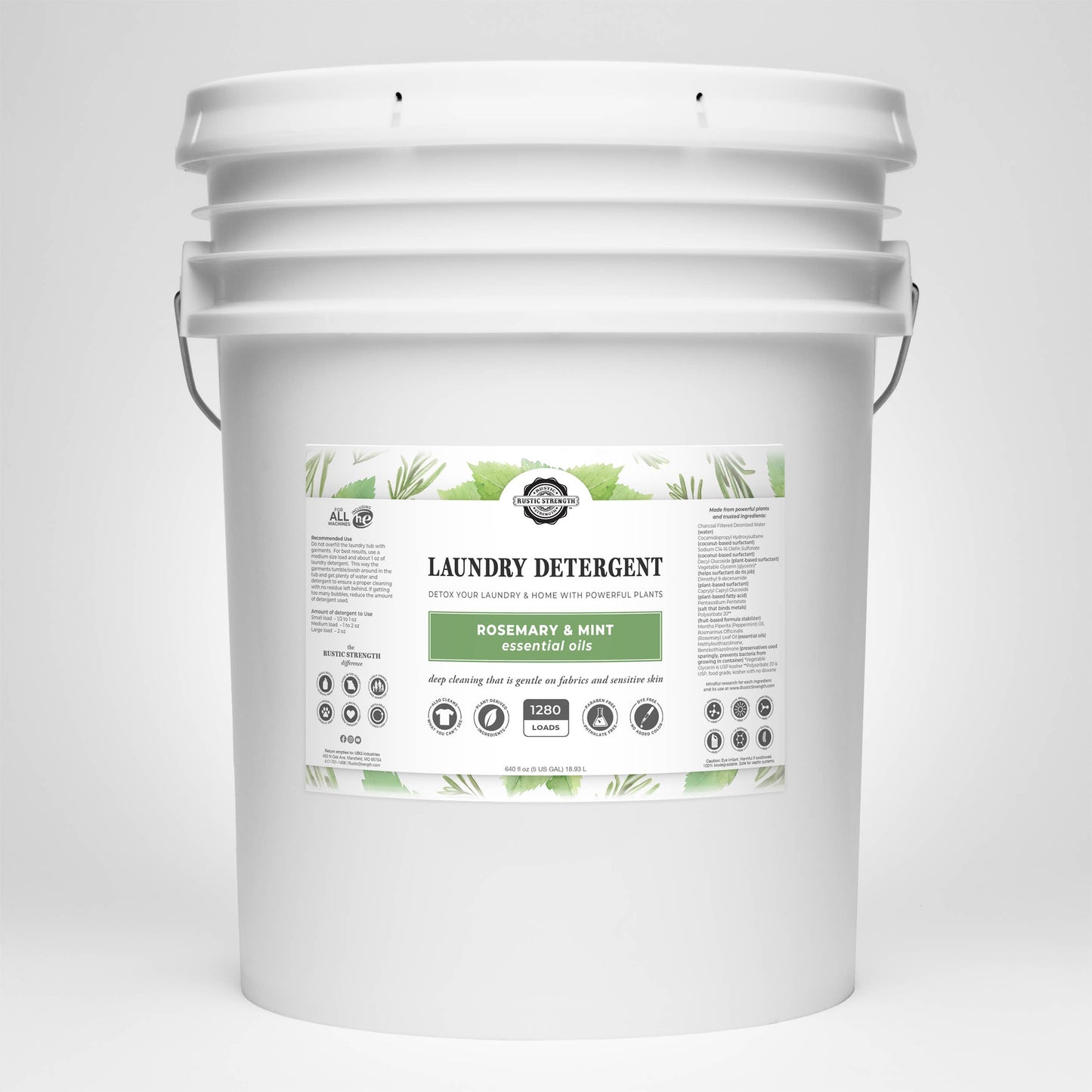 Rustic Strength - Truly Hypoallergenic Laundry Detergent | Non-Toxic for Skin: Hypoallergenic (Unscented) / Gallon Glass Jug