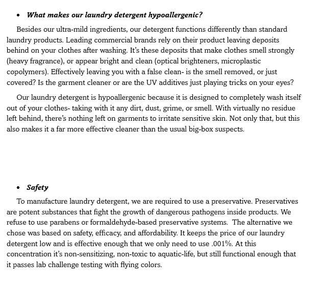 Rustic Strength - Truly Hypoallergenic Laundry Detergent | Non-Toxic for Skin: Fresh Linen - FO / 4 oz Sample